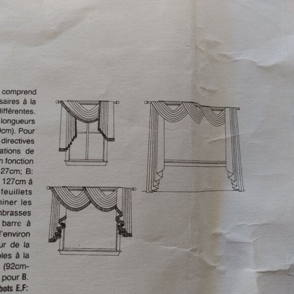 Vintage Vogue 2670 Curtains Sewing Pattern Swags Jabots UNCUT - Picture 9 of 16